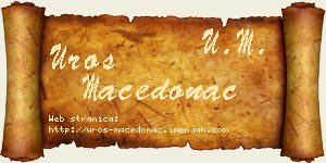 Uroš Macedonac vizit kartica